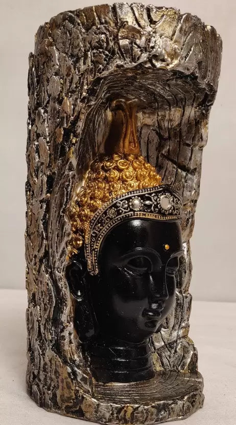 Spenco Lord Buddha Statue Showpiece for Home and Office Decoration – Elegant Golden Decorative Showpiece - 12 cm (Polyresin, Resin, Brown)