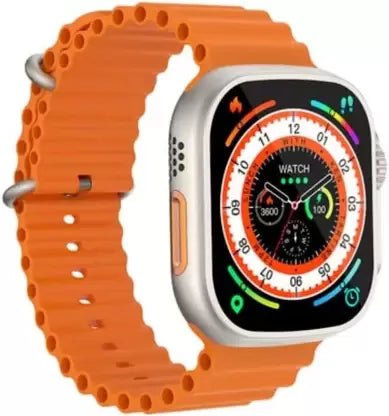 SPNECO WATCH 9 ULTRA ORANGE SMART WATCH WITH WIRELESS CHARGER Smartwatch (Orange Strap, FREE)
