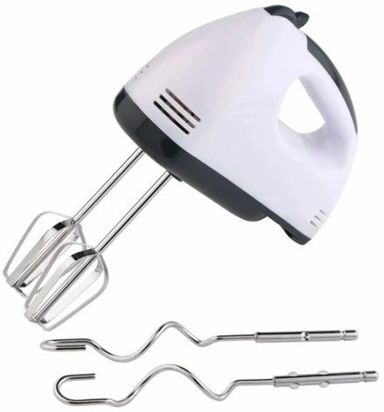 Electric Hand Mixer for Kitchen | Handheld Cake Blender with Four Stainless Steel Attachments including Beaters & Dough Hooks for Whipping Cream
