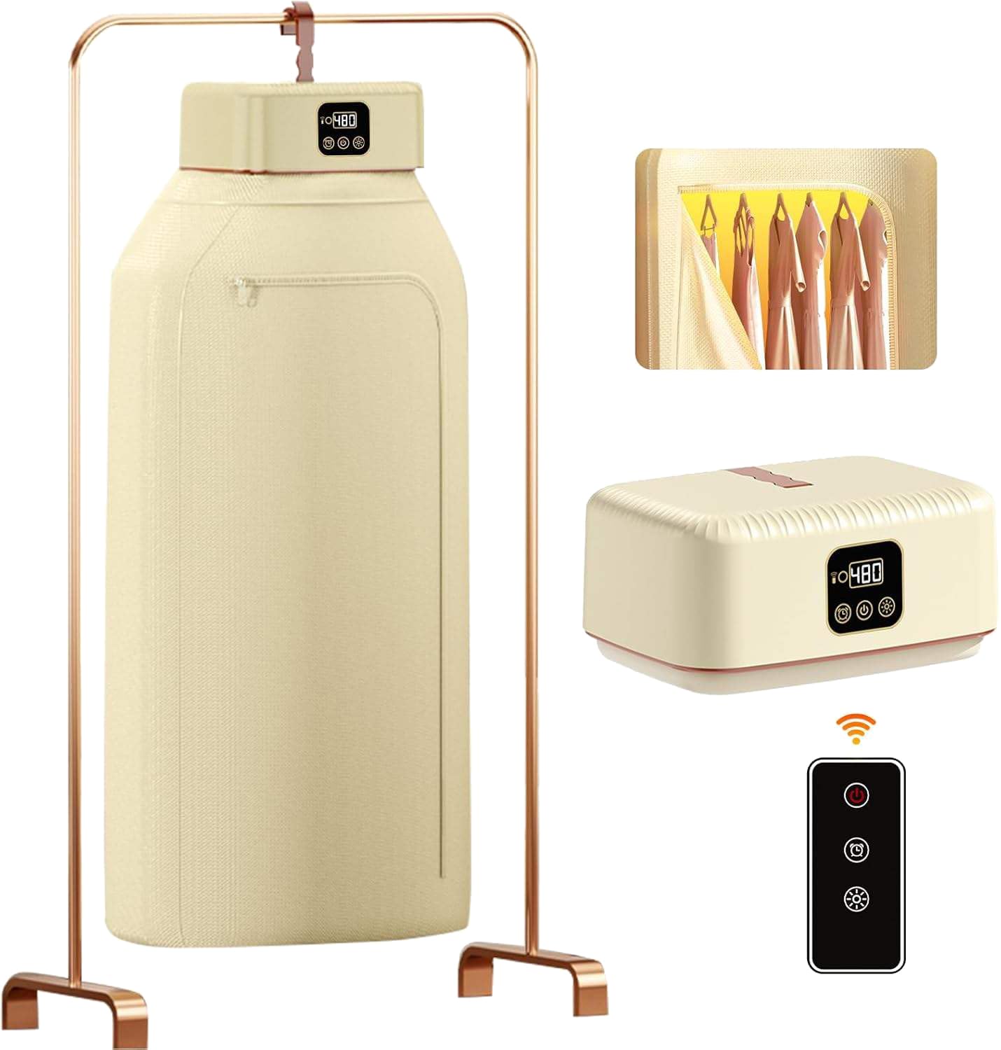 Smart Portable Clothes Dryer, Rapid Heating, Foldable Electric Heater with Timer(600W)