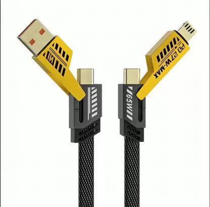 Spenco Nylon METAL Ultimate Braided 4 in 1 cable 1 m USB Type C Cable  (Compatible with Compatible with 65W / 27W