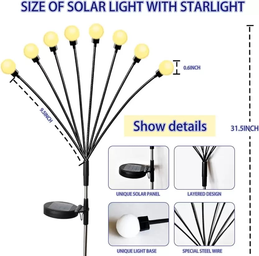 SPENCO Solar Firefly deco Solar Firefly garden outdoor led light and waterproof led light Solar Light Set  (Free Standing Pack of 2)
