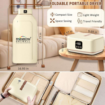 Smart Portable Clothes Dryer, Rapid Heating, Foldable Electric Heater with Timer(600W)