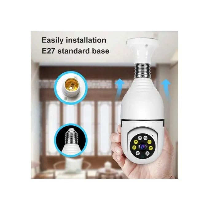 Wi-Fi CCTV Camera E27 MODEL1080p Wireless PTZ Bulb Shape V380 P