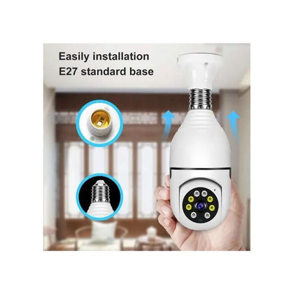 Wi-Fi CCTV Camera E27 MODEL1080p Wireless PTZ Bulb Shape V380 P