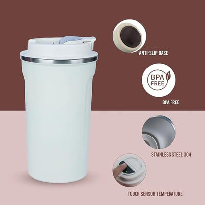 Customized Coffee Tumbler with Temperature Display || Keep Hot Or Cold || Stainless Steel || 380 ML Capacity