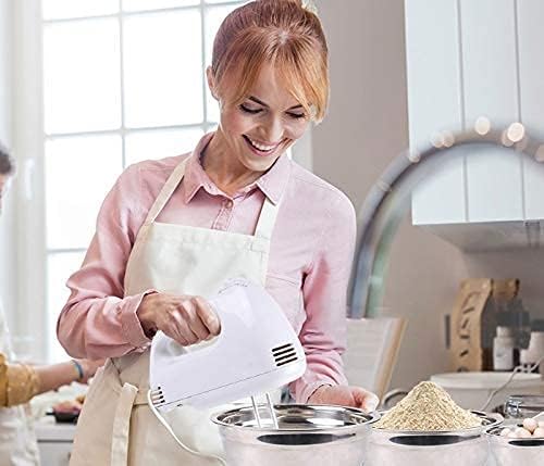 Electric Hand Mixer for Kitchen | Handheld Cake Blender with Four Stainless Steel Attachments including Beaters & Dough Hooks for Whipping Cream