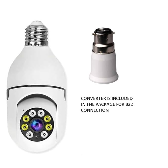 Wi-Fi CCTV Camera E27 MODEL1080p Wireless PTZ Bulb Shape V380 P