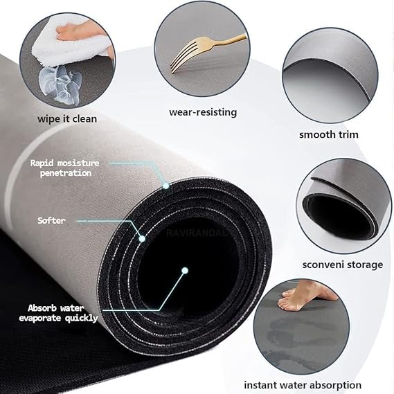 2Pcs Kitchen Mats, Waterproof Memory Foam Kitchen Rugs, Standing Desk Mat Floor Mats, - (120 * 40 cm, 40 * 60cm Multicolour)