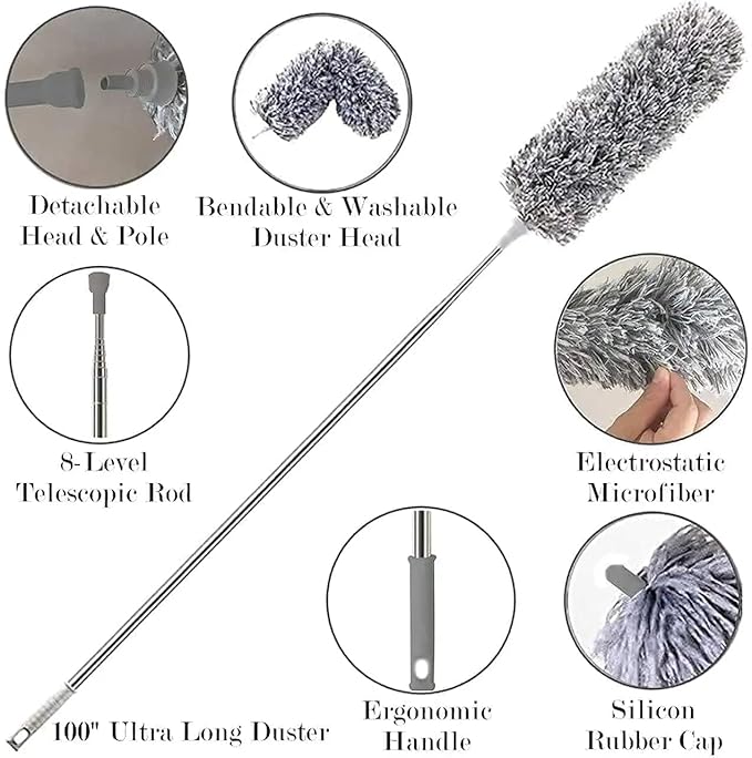 SPENCO Long Handle Microfiber Feather Ceiling Duster