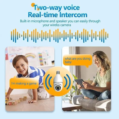 Wi-Fi CCTV Camera E27 MODEL1080p Wireless PTZ Bulb Shape V380 P