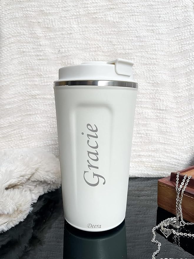 Customized Coffee Tumbler with Temperature Display || Keep Hot Or Cold || Stainless Steel || 380 ML Capacity
