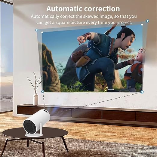 Spenco Lightbeam Smart Projector for Home 4K Support, Native 720p HD Resolution, 2500 Lumen, Rotabable Design, Speaker, Android 11 with Built-in Apps (Netflix, Prime, Youtube) WiFi, 100''Max Display