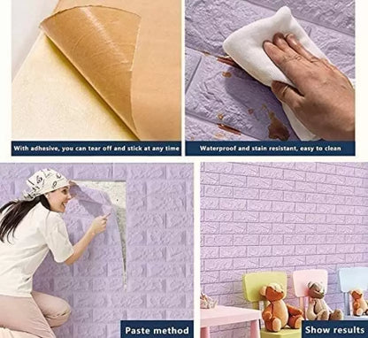SPENCO Decorative Purple Wallpaper  (77 cm x 70 cm) (Pack of 10)