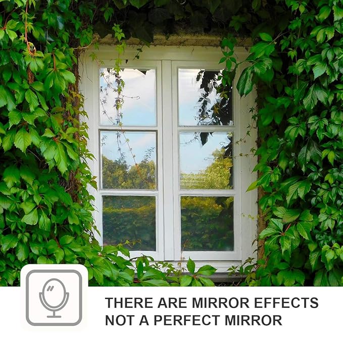 One Way Mirror Film Daytime Privacy Static Non-Adhesive Decorative Heat Control Anti UV Window Tint for Home and Office (Black) 300x30 cm