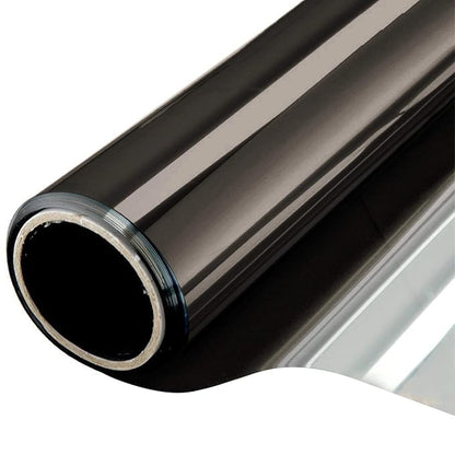 One Way Mirror Film Daytime Privacy Static Non-Adhesive Decorative Heat Control Anti UV Window Tint for Home and Office (Black) 300x30 cm
