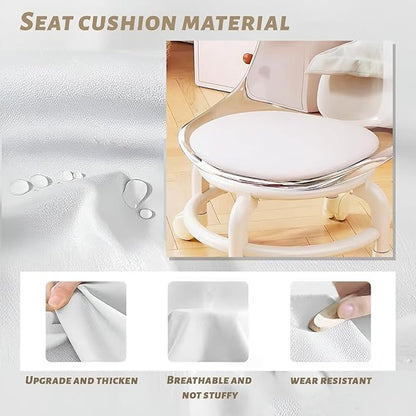 SPENCO Acrylic 360° Rotatable Transparent Chair | Mini Space Design | High Resilience | Durable Backrest | Smart Wheels |