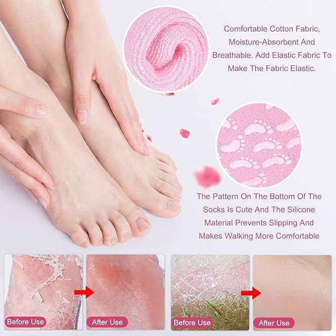 SPENCO Silicone Socks For Women Moisturizing Silicone Spa Gel Socks