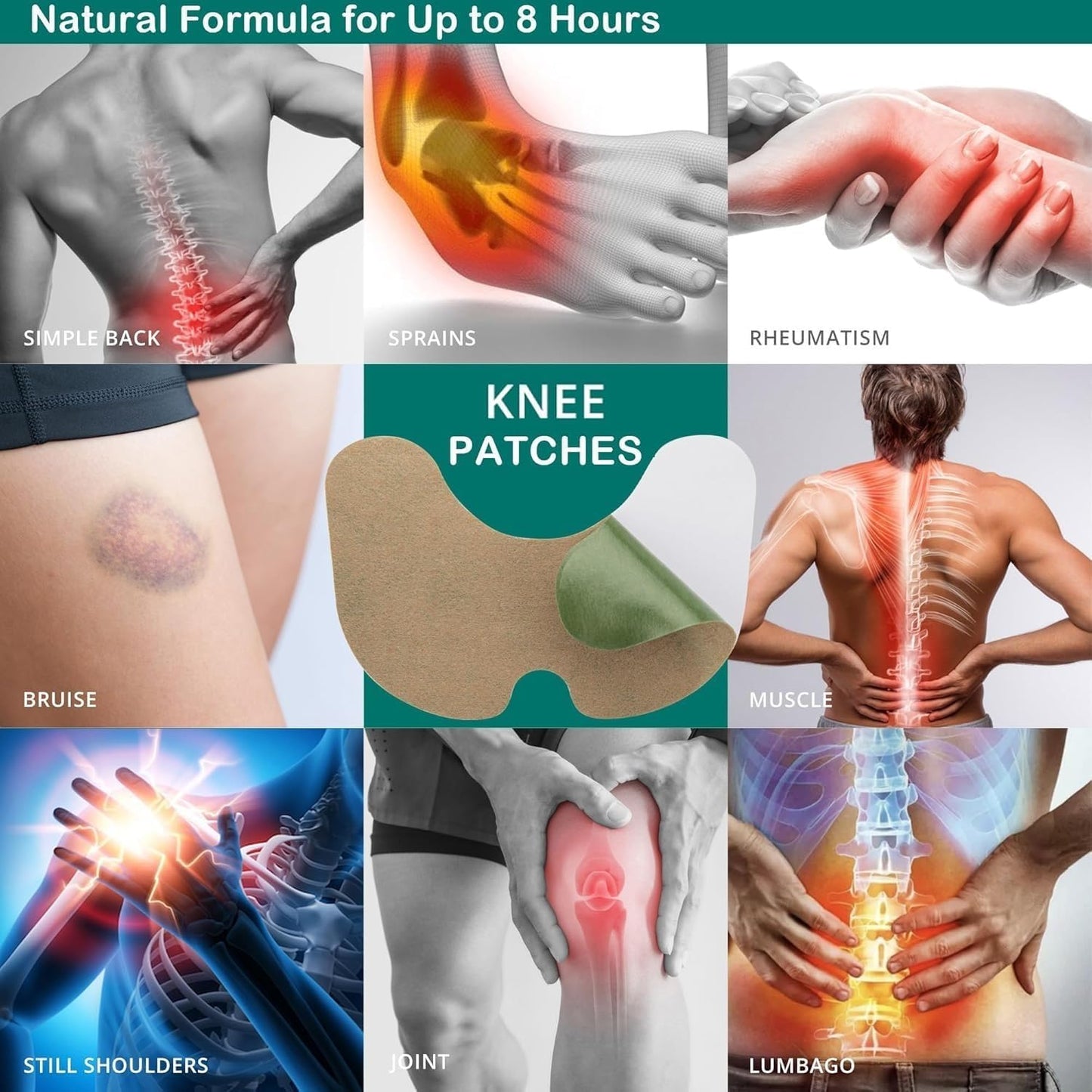 knee patches for pain relief – Extra Large Size | Joint, Back, Neck & Shoulder Pain Relief Stickers | Knee Pain Relief Products Natural (Pack of 50)