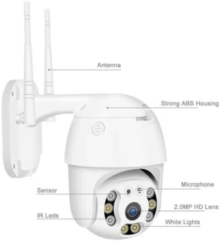 Spenco 1080p wifi PTZ 2-way Audio Night Vision Alarm Motion Alert SD Card Support Security Camera  (8 Channel)