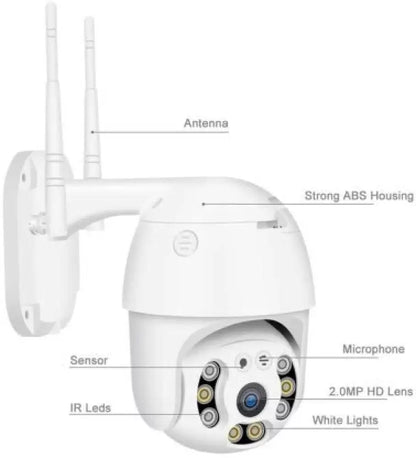 Spenco 1080p wifi PTZ 2-way Audio Night Vision Alarm Motion Alert SD Card Support Security Camera  (8 Channel)