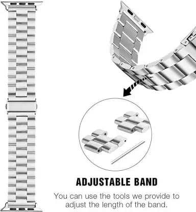 SPENCO Chain Strap 45 mm Metal Watch Strap  (Silver, Chain Strap Band 45mm 42mm Chain Strap