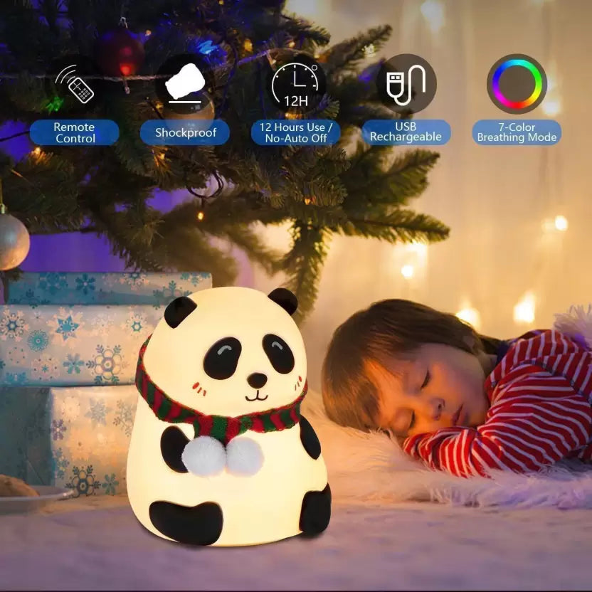 SPENCO Cute Panda,USB Rechargeable, 7-Colors Changing Light, Room Decor Night Lamp  (14 cm, White)