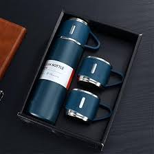SPENCO Pack of 1 Stainless Steel Vacuum Flask with 3 set of Steel Cup Combo - 500ml  Bottle Steel