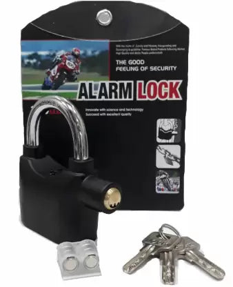 spenco High Quality Alarm Lock Padlock Anti-Theft Security System Door Safety Lock  (Black)