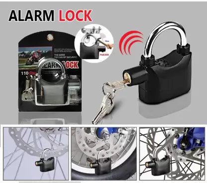 spenco High Quality Alarm Lock Padlock Anti-Theft Security System Door Safety Lock  (Black)