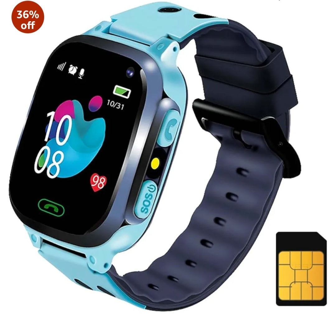 spenco S1 Kids Smartwatch for Boys & Girls, Calling Smart Watch for Kids with Location, Camera, SOS Button, Geo-Fencing, Remote Monitoring, Voice Chat, Parent Control App, 2G/4G/5G Sim Support -Blue